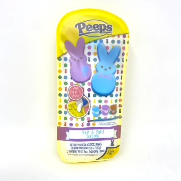 Peeps Pour N Paint Bunnies or Chicks DIY Art Crafts Kits Kids - Picture 9 of 14